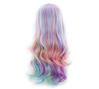Wigs High Curl Color Role Curl Silk Rainbow Play Split Long Daily Temperature Red Long Wig Wig Ice Hair Gradient