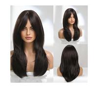 Wigs High Temperature Daily Cosplay Use Short Pixie Cut Wigs Dark Brown Natural Hair Layered Straight Synthetic Wig for Black Women Women Wig(Wig LC259-8)