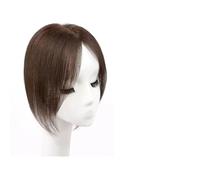 Wigs Human Hair Bangs Wig Piece Full Real Human Hair Patch Fluffy Increase Hair Volume Fluffy Cover Gray Hair Human Hair Braiding Hair(06-(10-12)25CM-brown)