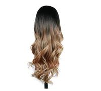 Wigs Human Hair Hair Replacement Wigs Wig Black Gradient Gold Big Wave Natural Mid-section Long Curly Wig Female Full Headgear Perfect For Everyday Parties Pelucas De Mujer Pelo Humano