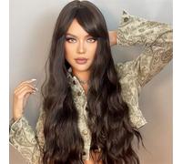 Wigs Human Hair, Heat Resistant Synthetic Wavy Wig for Women - Brown Afro Cosplay & Daily Use