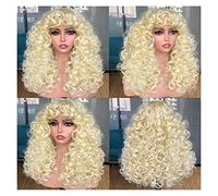 Wigs Human Hair Red Brown Copper Ginger Short Curly with Bangs Synthetic Wigs for Women Wave Wigs Heat Resistant Hair Cosplay Hair Pelucas De Mujer Pelo Humano(613)