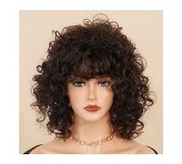 Wigs Human Hair Short Loose Curly Wigs for Black Women Afro Wig Heat Resistant Synthetic Wigs Fluffy Natural Half Wigs Soft Hair Party Daily Use Wigs for Women