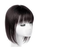 Wigs Human Hair The Top of The Head of Real Hair Patch Piece Old People Cover White Hair Real Short Hair Wig Piece Women Fluffy Wig Piece Womens Wigs(13-(13-14)25CM-black)