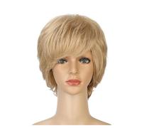 Wigs Human Hair Wig Fashionable Realistic Fluffy Golden Short Curly Wig High Temperature Chemical Fiber Full Head Hair Cover Pelucas De Mujer Pelo Humano
