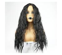 Wigs Human Hair Wig female African fashion wig corn perm black small curly hair middle bangs high temperature silk headgear Pelucas De Mujer Pelo Humano