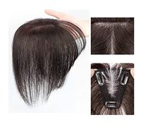 Wigs Human Hair Wig Female Real Hair Real Hair Top of The Head to Fill The Hair Piece Fluffy Increase Bangs Cover White Hair Short Hair Piece Human Hair Braiding Hair(F-25CM)