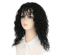 Wigs Human Hair Wigs Women's Curly Hair European and American Fashion Short Curly Hair Full Head Hair Cover High Temperature Synthetic Wigs Human Hair Braiding Hair(A)
