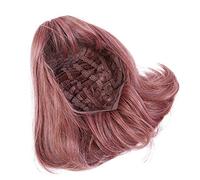 Wigs Human Hair, Women Lady Wavy Wigs 35cm Pink Fashionable Synthetic with Adjustable Strap Short Hair for Parties, Halloween, Role Playing or Daily Use
