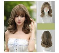 Wigs Human Hair Women's Wavy Wig, Short Hair Wavy And Curly Charming Wig, Brown Wig, Suitable For Daily Parties And Dates Human Hair Braiding Hair