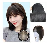 Wigs Human Hair Women's Wig Piece Top of The Head Fluffy Hair Increase Real Hair Fill Hair Invisible No Trace Wig Piece Pelucas De Mujer Pelo Humano(06 - (12x13) 35CM chestnut brown)