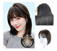 Wigs Human Hair Women's Wig Piece Top of The Head Fluffy Hair Increase Real Hair Fill Hair Invisible No Trace Wig Piece Pelucas De Mujer Pelo Humano(04 - (12x13) 25CM chestnut brown)