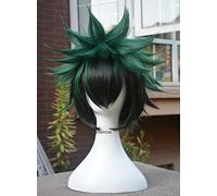 Wigs Izuku Midoriya Wig Short Green Black Heat Resistant Synthetic Hair Cosplay Wig + Wig Cap
