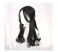 Wigs Long Straight Hair Micro-Curl Wavy-Curl Synthetic Wig Center Split Medium-Long Curly Party Wig Female Lace Wig