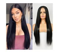 Wigs Long Straight Wigs Synthetic Straight Middle Part Wigs For Women Natural Looking 28 Inches Soft Heat Resistant Daily Party Wear Full Wig Women Wig (Color : 002, Size : 28inches)