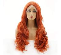 Wigs Long Wave Silky Heat-Resistant Synthetic Wig Natural Look Party Lace Wig Big Wave Half Equatorial Temperature Wire caps Crochet (20 Inches)