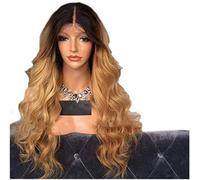 Wigs Long Wave Wig European and Fashion Big Wave of Pale Yellow Gradient Carve Long Curly Hair Black Women Synthetic Curly Hair