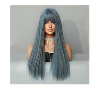Wigs Natural Fake Hair Daily Cosplay Wig for Women Ombre Brown Blonde Wigs Long Straight Synthetic Wigs with Bangs High Temperature Women Wig(Color:MW0339-1)