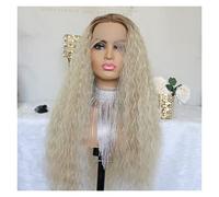 wigs Ombre Brown Synthetic 13x4 Lace Front Wig Ash Blonde Deep Curly hair Platinum Long Transparent Lace Wigs wig