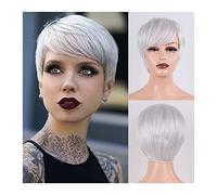 Wigs Pixie Cut Wig for Women Short Layered Straight Wig with Bangs Fashion Natural Heat Resistant Synthetic Wig for Daily Use Women Wig (Color : 001, Size : 6inches)