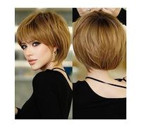 Wigs Short Bob Wig Ombre Wig for Women Daily Party Natural Synthetic Hair Wig with Bangs Heat Resistant Fiber Wig