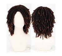 Wigs Short Braided Wigs for Black Women Short Dreadlock Wigs 16inch Afro Braids Curly Synthetic Faux Locs Twist Braiding Short Wigs Women Wig (Color : 003, Size : 16inches)