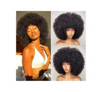 Wigs Short Curly Human Hair Wig with Bangs Brazilian Full Machine Made Wigs 180% Density Women Wig(10inches)