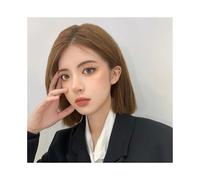 Wigs Short Hair Fashion Shoulder-length Synthetic Fiber High Temperature Silk Woven Full Head Cover Women Wig(740-light brown)