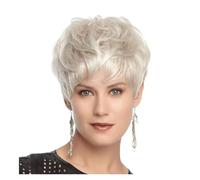 Wigs Short Platinum Blonde Synthetic Wig For White Women Pixie Cut Gold Wig With Bang Concert