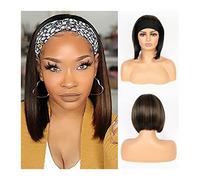Wigs Short StraightWigs Synthetic Straight Headband Wigs For Women 10/12 inches Heat Resistant Fiber Hair Glueless Scarf Wigs Lace Wig