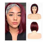 Wigs Short StraightWigs Synthetic Straight Headband Wigs For Women 10/12 inches Heat Resistant Fiber Hair Glueless Scarf Wigs Lace Wig
