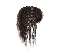 Wigs Simulation Hair Bangs Wig Piece Forehead Hair Band Bangs One Wig Head Filler Hair Cover White Hair Girls Wigs Lace Wigs (Color : Dark brown curly hair-40CM)