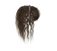 Wigs Simulation Hair Bangs Wig Piece Forehead Hair Band Bangs One Wig Head Filler Hair Cover White Hair Girls Wigs Lace Wigs (Color : Light brown curly hair-40CM)