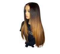 Wigs Soft 180% Density 26inch Ombre Blonde Brown Long Silky Straight Lace Front Wig For Women With Baby Hair Glueless Preplucked Daily Women Wig(26inches)