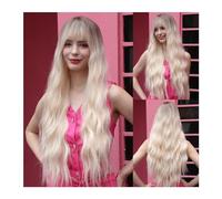 Wigs Soft Full Wig Party Use Black Natural Wavy Wigs with Bangs Long Black Synthetic Daily Wig Heat Resistant Women Wig Women Wig(LC3009-1)