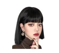 Wigs Straight Hair Short Bob Wig Shoulder Length Bangs Wig Synthetic Cosplay Daily Pie Wig Concert