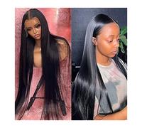 Wigs Straight Lace Front Wig 12-40 Inch Human Hair Wig Brazilian Remy Hair Pre Plucked 13x4 Hd Transparent Lace Frontal Wig with Baby Hair, Natural Color Wig(180%,14inches)