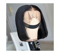 Wigs Straight Short Bob Human Hair Wigs 13x4 Lace Front Wig Brazilian Remy Hair Wigs 8-16" Glueless Short Bob Lace Front Wig with Baby Hair for Women Women Wig (Size : 180Density 13x4 Lace Wig, Colo