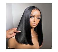 Wigs Straight Short Bob Lace Wigs Human Hair Wigs Brazilian Remy Hair Pre Plucked and Baby Hair 8-16" Short Straight Lace Front Wig Short Bob Lace Closure Wig Women Wig (Color : 5X5 Lace Wig 150Dens