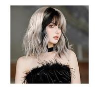 Wigs Synthetic curly wig fluffy bangs heat-resistant Lolita wig Silver gray powder female daily role-playing Women Wig