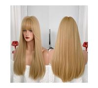 Wigs Synthetic Hair for Girl Cosplay and Daily Use 23" Blonde Wig with Bang for Women Long Straight Blond Wig Wig(Blonde)