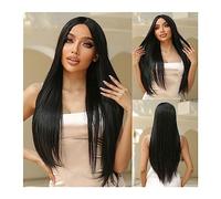 Wigs Synthetic Long Straight Natural Black Middle Part Wigs for White Women Afro Daily Cosplay Party Hair Heat Resistant Fiber Wig