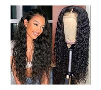 Wigs Water Wave 4x4 Lace Closure Wigs Human Hair for Women 8-30" Brazilian Remy Hair Wet and Wavy Lace Closure Wig Pre Plucked with Baby Hair Women Wig (Size : 150 Density, Color : 14inches)