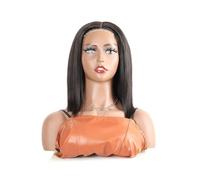 Wigs Wear and Go Wigs for Women 8-14 Inch Human Hair Straight Glueless 4×4 Lace Wig Women Wig(8inches)