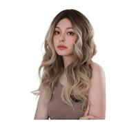 Wigs Women Wigs Adjustable Mid Part Long Curly Wavy Hair Wigs Natural Breathable Brown Wigs Party Wigs for Men Concert