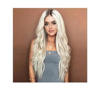 Wigs Women's Wig Full Length Wavy Wig Synthetic Natural Loose Middle Part Wavy Hair Wig Costume Party(A)