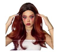 Wigs Women's Wig Long Wavy Gradient Purple And Red Stretchy Voluminous Curly Synthesis Daily Party Cosplay(Rosso)