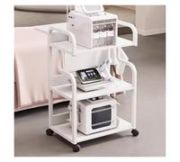 WIGSELBL Beauty Salon Trolley Cart Rolling Stand Mobile Cart with Wheel,Esthetician Cart Storage Trolley for Massage Facials Tattoo,Utility Salon Rolling Trolley(White)