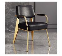WIGSELBL Mid-Century Vintage Leather Accent Chair - Comfortable Club Chair for Living Room Small Space & Office Stylish Black Lounge Chair for Modern Decor