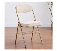 WIGSELBL Velvet Folding Chair Foldable Office Chairs Stool with Thick Padded Seats,Steel Frame Indoor Visitor Chair Event Chair for Dining Study Living Room (Color : Cream)